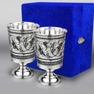 Набор серебряных стаканов на ножке - ст116-2