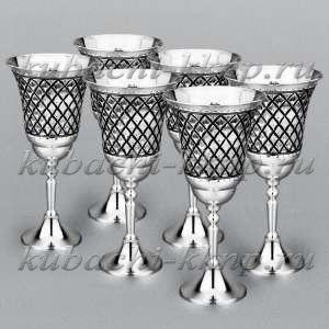 Набор из трех серебряных фужеров для вина 