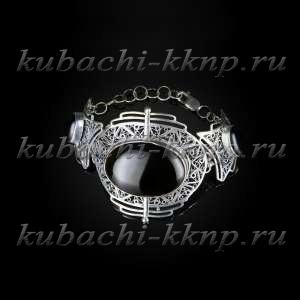 Серебряный браслет кубачи 925 филигрань агат купить - бр1009 Серебряный браслет кубачи 925 филигрань агат купить - бр1009
