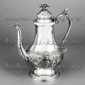 Серебряный чайник «Цветы» - чн030