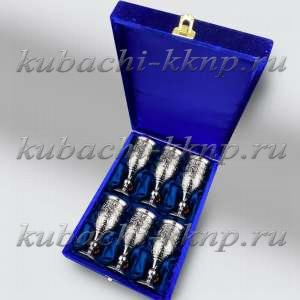 Набор авторских больших серебряных фужеров (6шт) - ф117-6