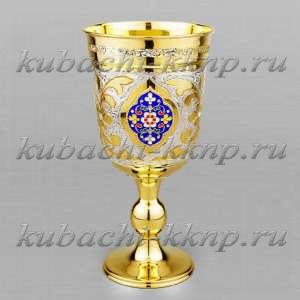 Серебряный фужер с позолотой и эмалью «Финифть» - ф099