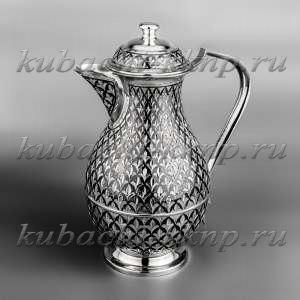 Кувшин из серебра с этно орнаментом , 0,78 л - кв071