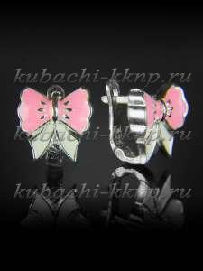 Детские серебряные серьги Бантик - с301