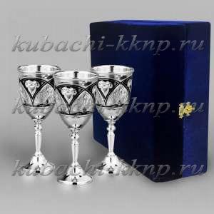 Набор из трех серебряных рюмок на 50 мл - р050-3