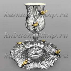 Авторский Кубок для кидуша на подносе 