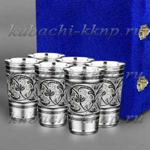 Набор из шести серебряных стаканов на 200 мл - ст012-6