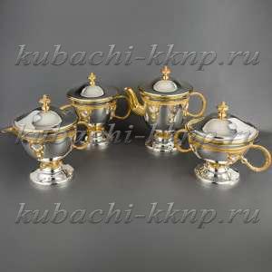 Серебряный ч22айный (кофейный) сервиз - ср03
