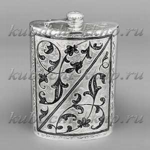 Серебряная фляжка с откидной крышкой 
