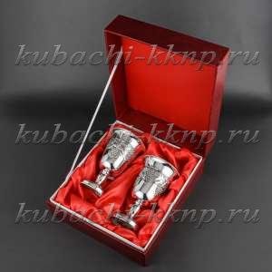 Набор бокалов из серебра на свадьбу - пн014