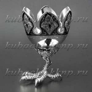 Серебряная подставка под яйцо - пш01