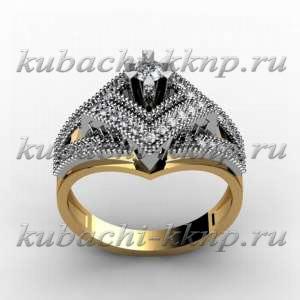 Кольцо из золота с фианитами 