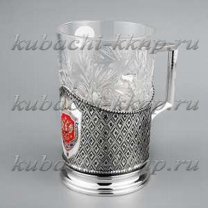 Подстаканник серебряный авторский с гербом ФСБ - пд081ф