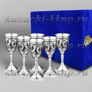Набор из шести серебряных рюмок в подарок - р0005-6