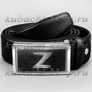 Мужской ремень с серебряной пряжкой 