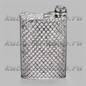 Серебряная фляжка с откидной крышкой 