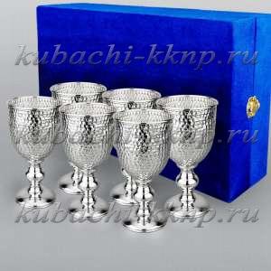 Набор из шести серебряных фужеров для вина 