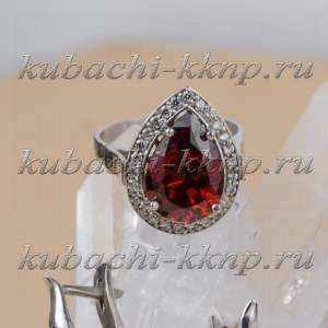 Сказочное серебряное кольцо с гранатом - Ag-к76