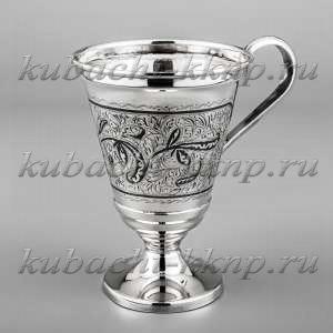 Серебряная кружка «На ножке» - кр092 Серебряная кружка «На ножке» - кр092