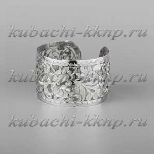 Резной кубачинский браслет из серебра - бр196 Резной кубачинский браслет из серебра - бр196