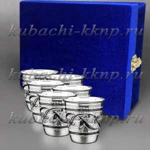 Серебряный набор из шести (6) стопок 