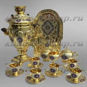 Самовар и набор чайный из серебра - см017 Самовар и набор чайный из серебра - см017