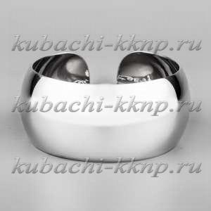 Широкий серебряный браслет без гравировки 