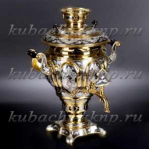 Серебряный самовар «Маленький» с позолотой - cм003 Серебряный самовар «Маленький» с позолотой - cм003