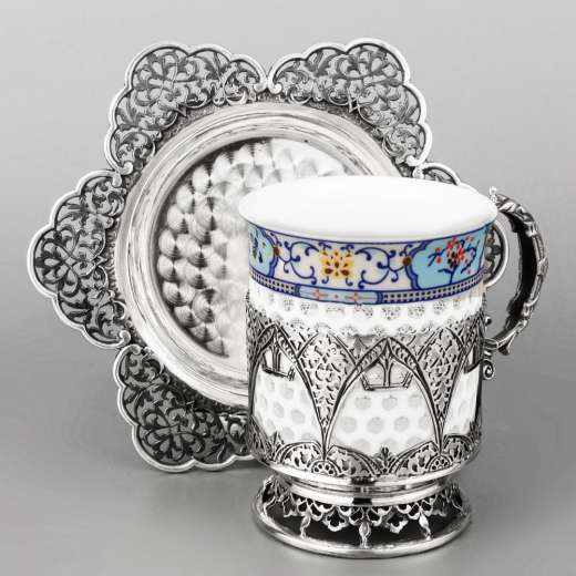 Серебряная кружка ручной работы