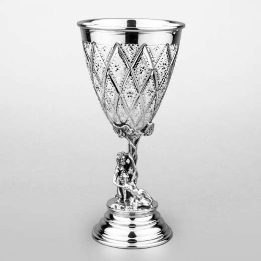 Серебряная кружка ручной работы