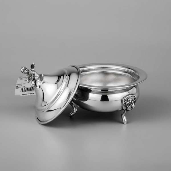 Икорница из серебра с ангелочком, ик06