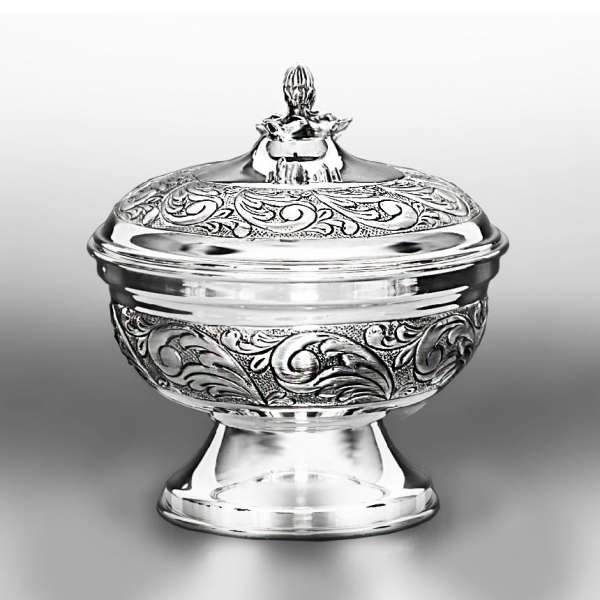 Серебряная сахарница «Узор» (маленькая), сх075