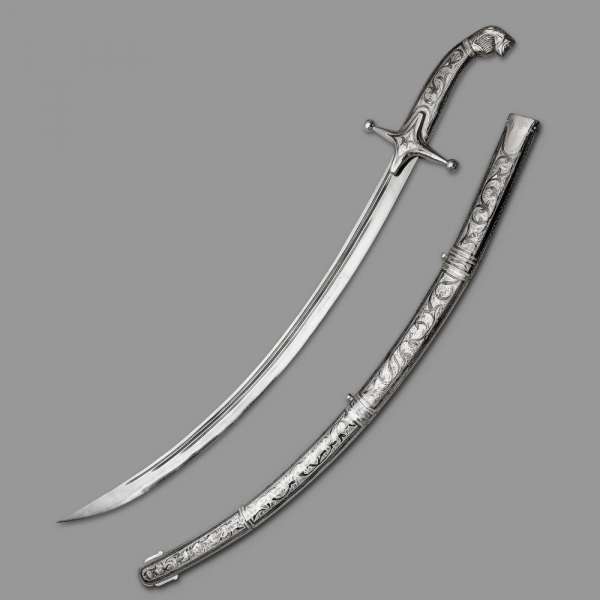 Серебряная сабля с резной костью, САБ08