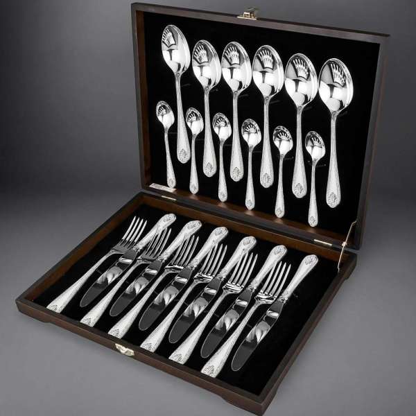 Столовый набор на шесть персон из серебра 925 пробы Вояж, sn023