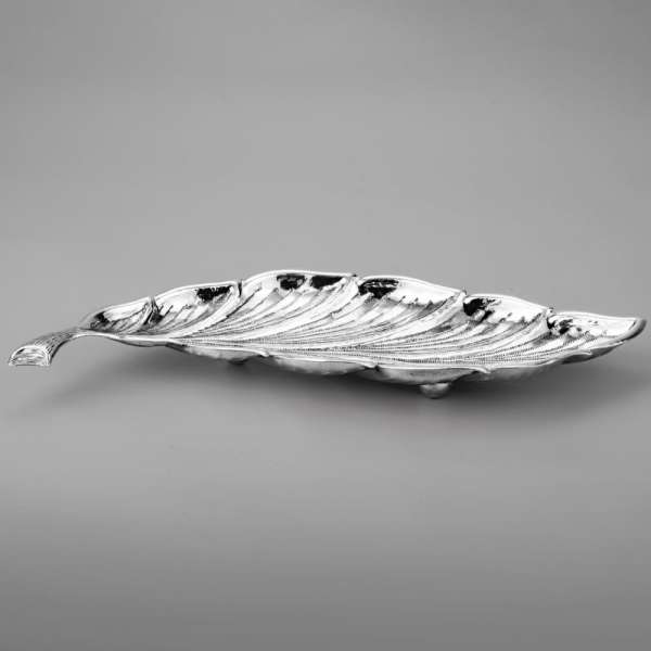 серебряная конфетница Ивовый лист, КФ241б