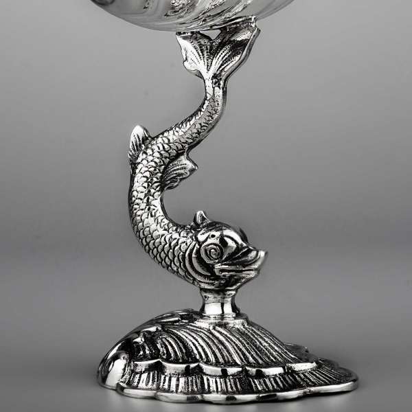 Серебряная икорница Рыбка, ик032
