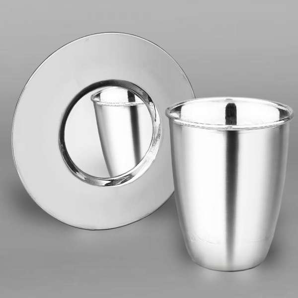 Сакан с блюдцем из серебра для кидуш , кид11