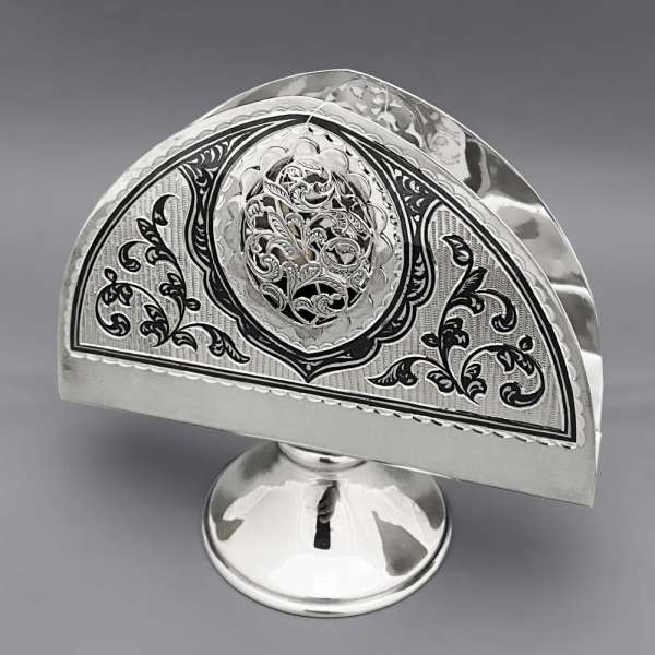 Серебряная салфетница Ажурная, СЛ033
