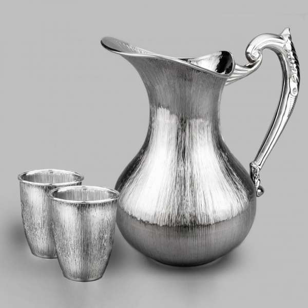 Серебряный набор с двумя стаканами для воды Антик, ндв041
