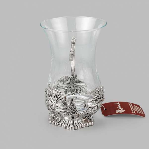 Серебряный подстаканник Цветочек, ПД093