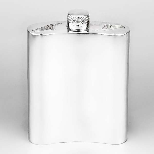 Серебряная фляга с эмалью и гербом, 180 мл, фл016