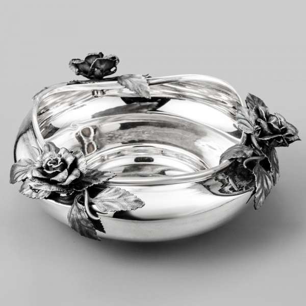 Серебряная конфетница Розочка, КФ222