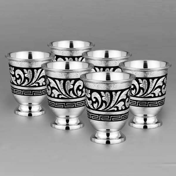 Набор отменных серебряных стопок Горный, стп104-6