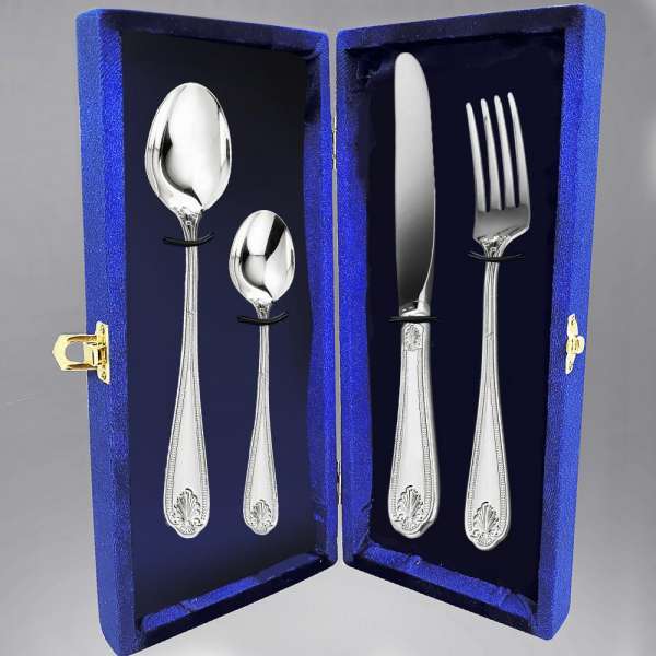 Столовый набор на одну персону из серебра 925 пробы Вояж, э011