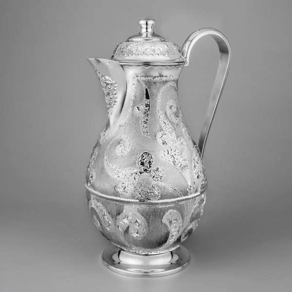 Авторский кубачинский серебряный кувшин для воды Пика, КВ239