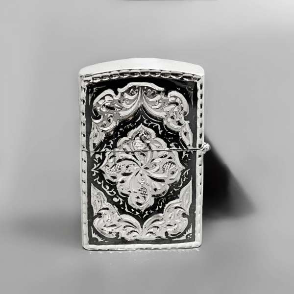 Футляр для зажигалки из серебра с чернением, ЗАЖ021