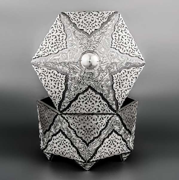 Шкатулка серебрянная, шк002