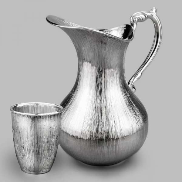 Серебряный набор для воды с одним стаканом Антик, ндв038