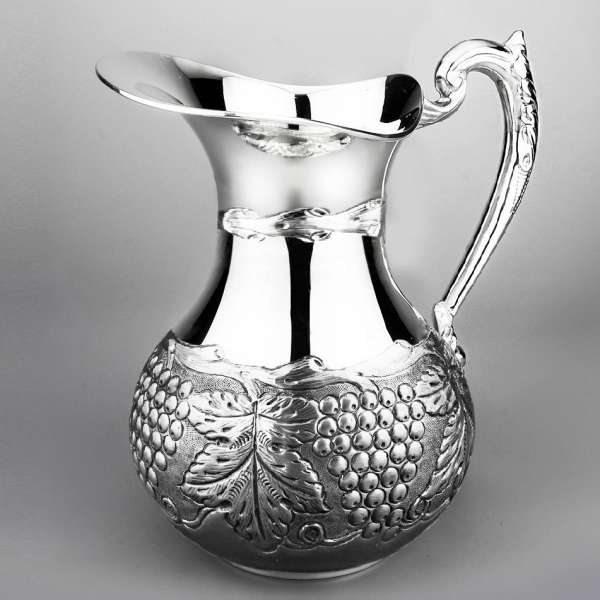 Кувшин из серебра 925 пробы Виноград, кв05