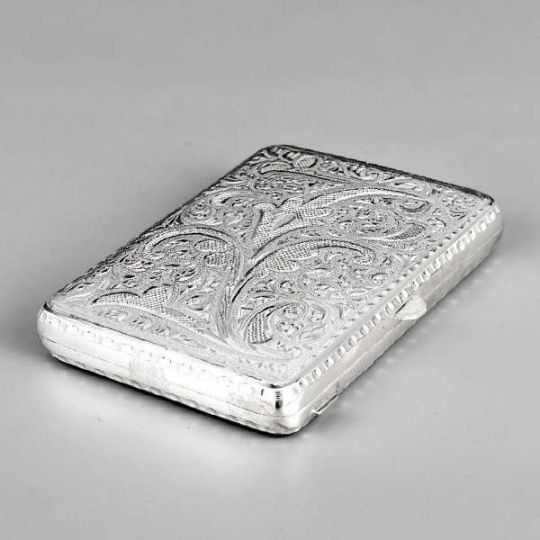 Серебряный портсигар Радость, ПДС069
